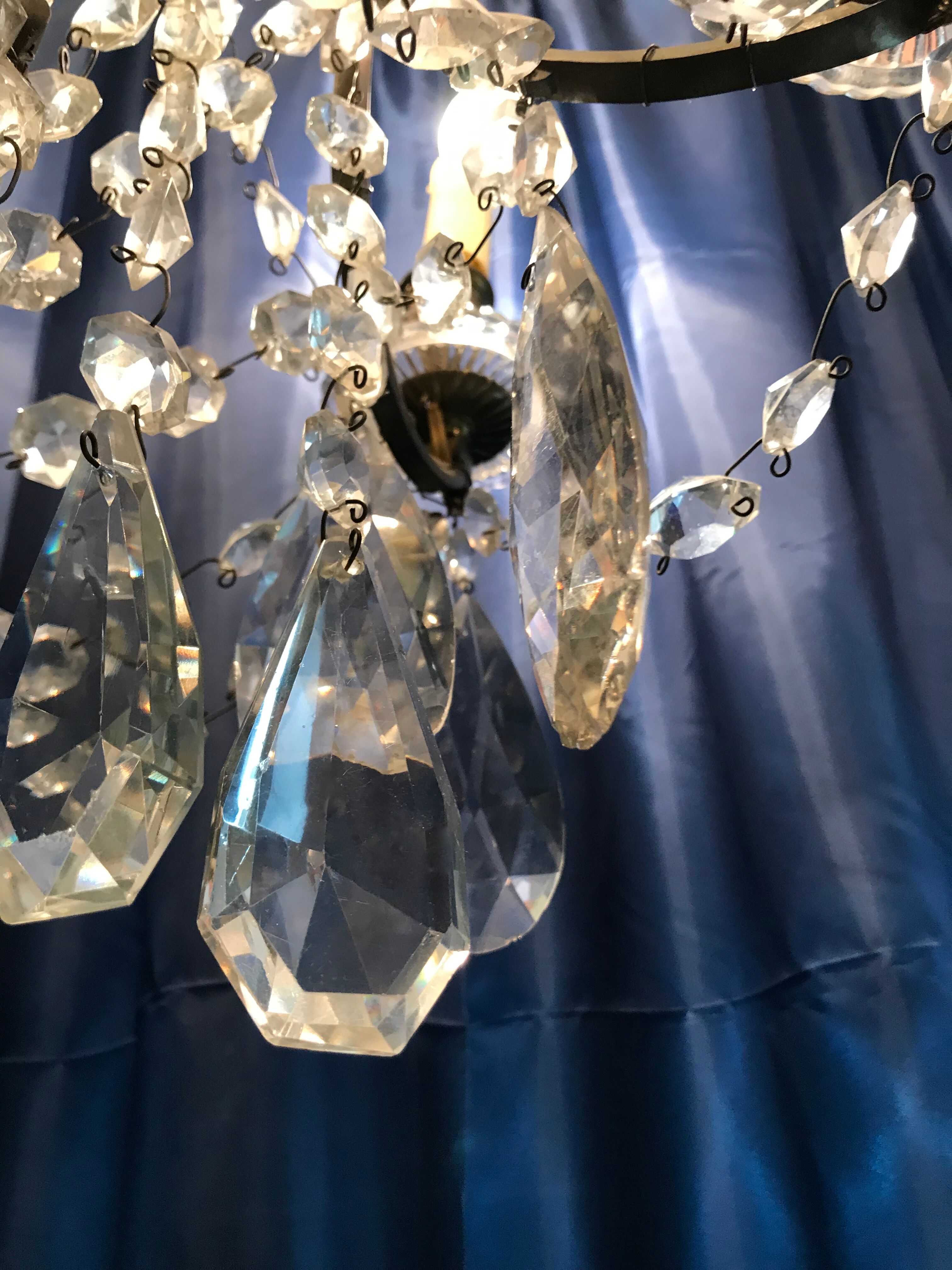 Crystal chandelier diamond cut 9 fires 1880