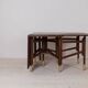 Table à manger vintage, bois de teck, éléments en laiton, Norvège, années 1950