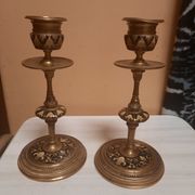 Pair of gilded bronze candlesticks Napoleon III