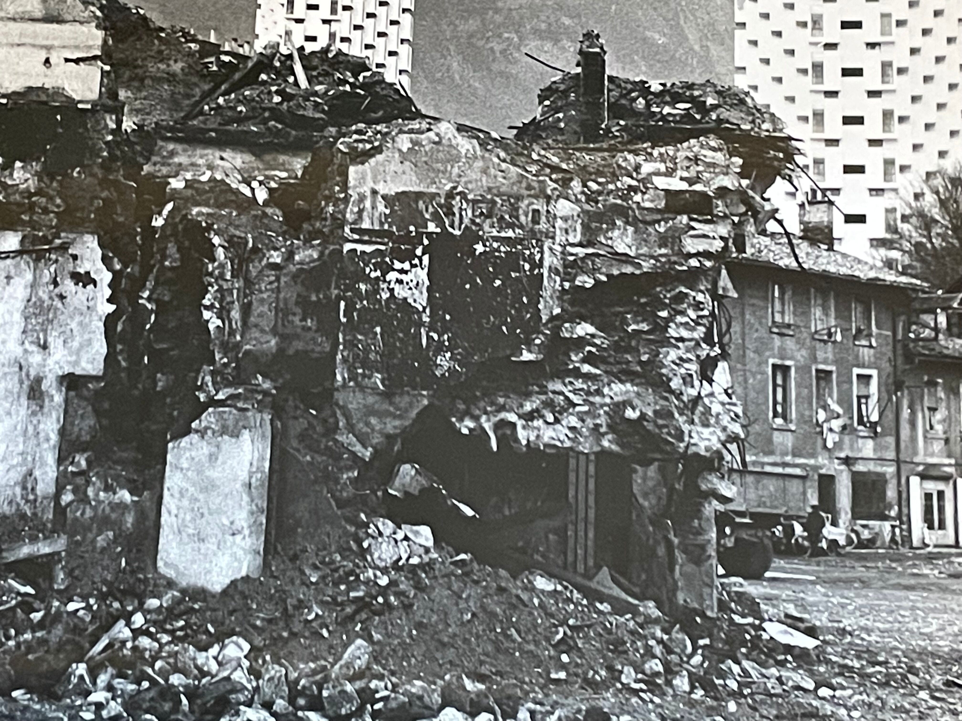 Photograph black and white silver print circa 1970 architecture