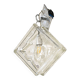 European pressed glass and metal wall light, 1970s
