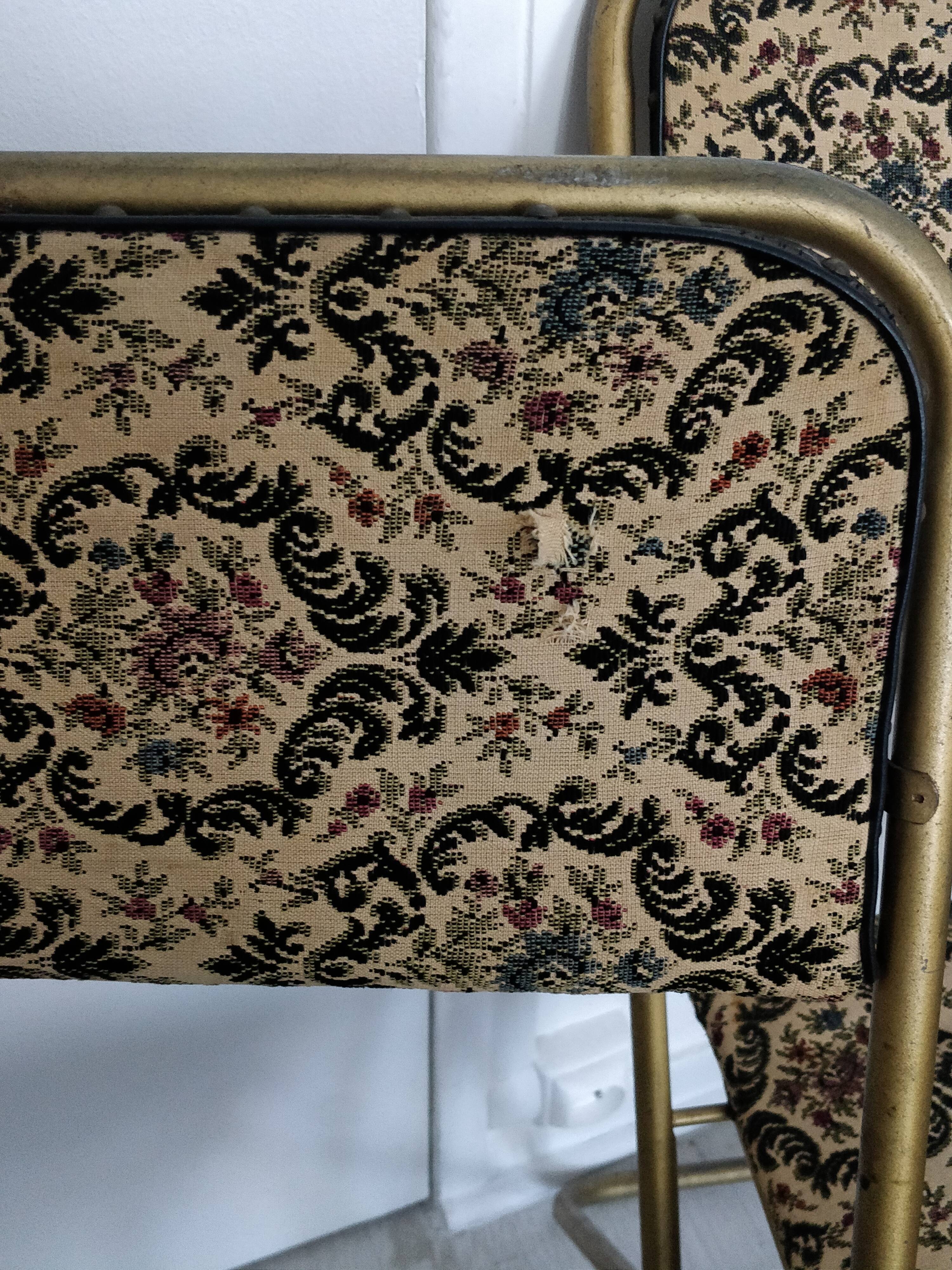 Manufrance fabric chairs