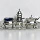 Tableware, 3-piece server silver-plated tray early 20th century