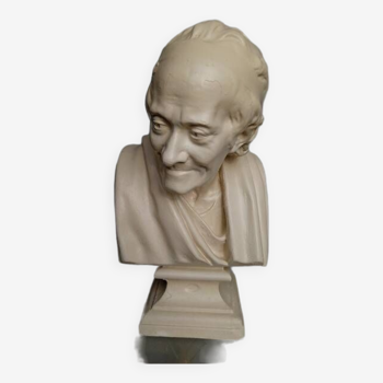 Voltaire bust in plaster 60cm th mid 20th century