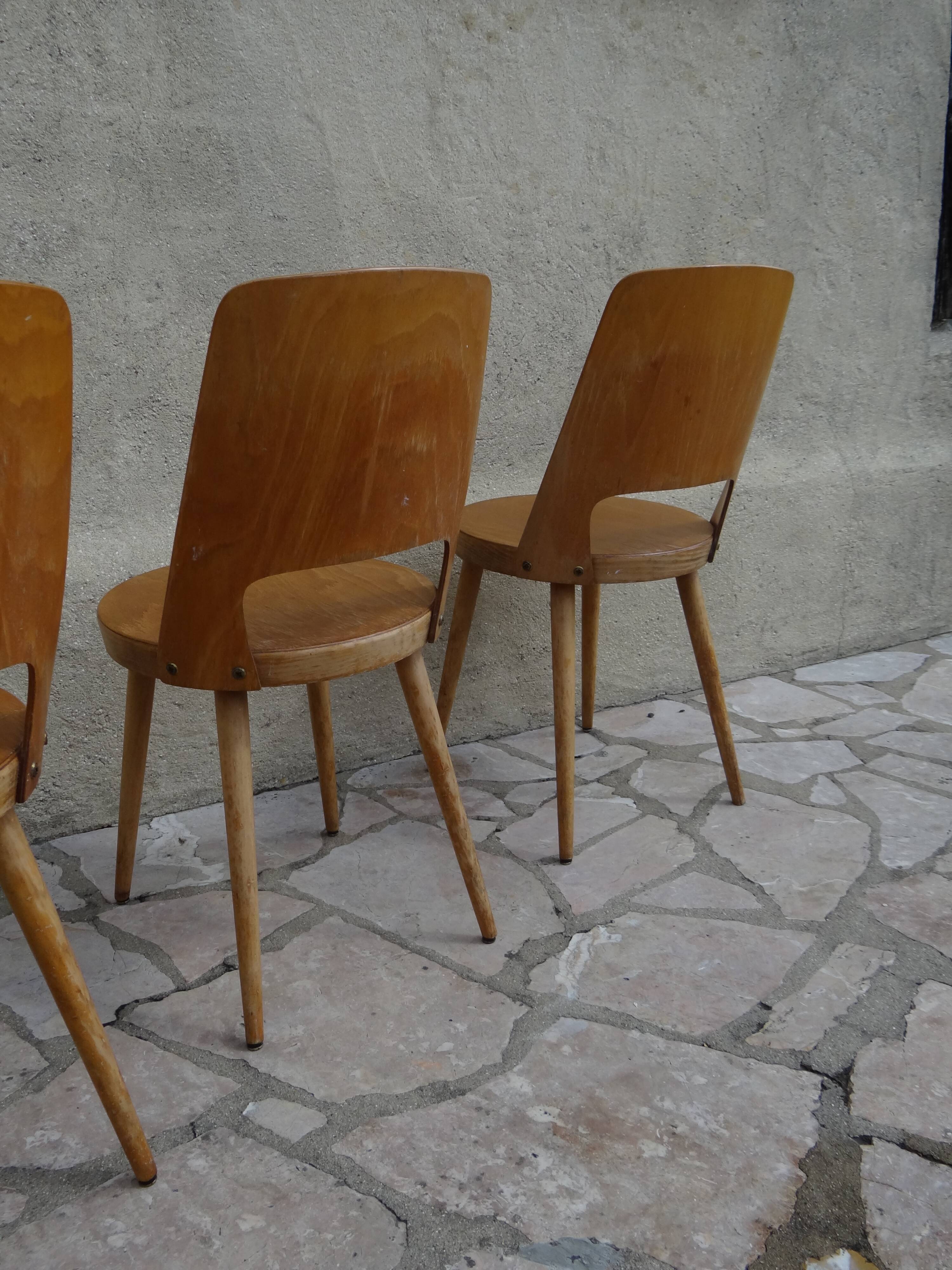 Suite of 4 chairs Baumann model «Mondor»