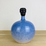 Blue ceramic ball lamp by Duriez, 1980s