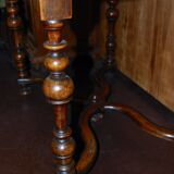 Louis XIII writing table in walnut, turned baluster x-shaped legs.