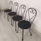4 black garden chairs