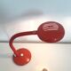 Vintage desk lamp red lacquered metal 1970