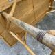 Vintage 80s extendable oak veneer rattan table