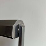 Modernist art deco desk lamp, chromed metal and wood, France 1930