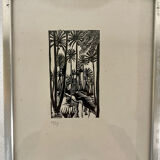 Set of six art deco linocuts