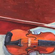 Marcel van den Plas (1939 - 2019). Nature morte au violon.