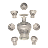 Carafe set and its glasses in fine chiseled glass