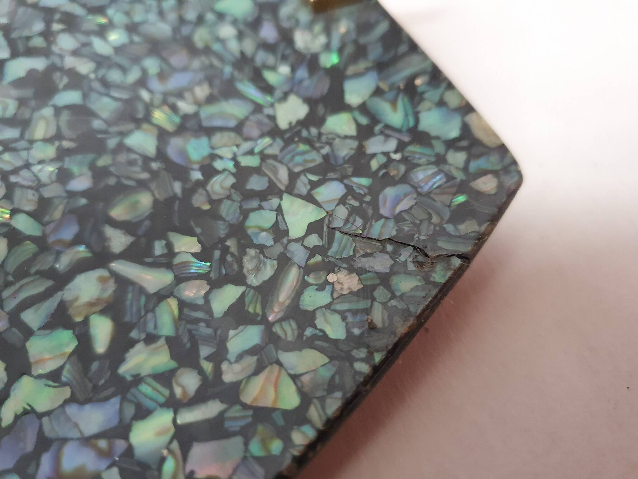 Vintage Salt and Pepper shaker in Paua shell, by Koha, New Zealand 1950's