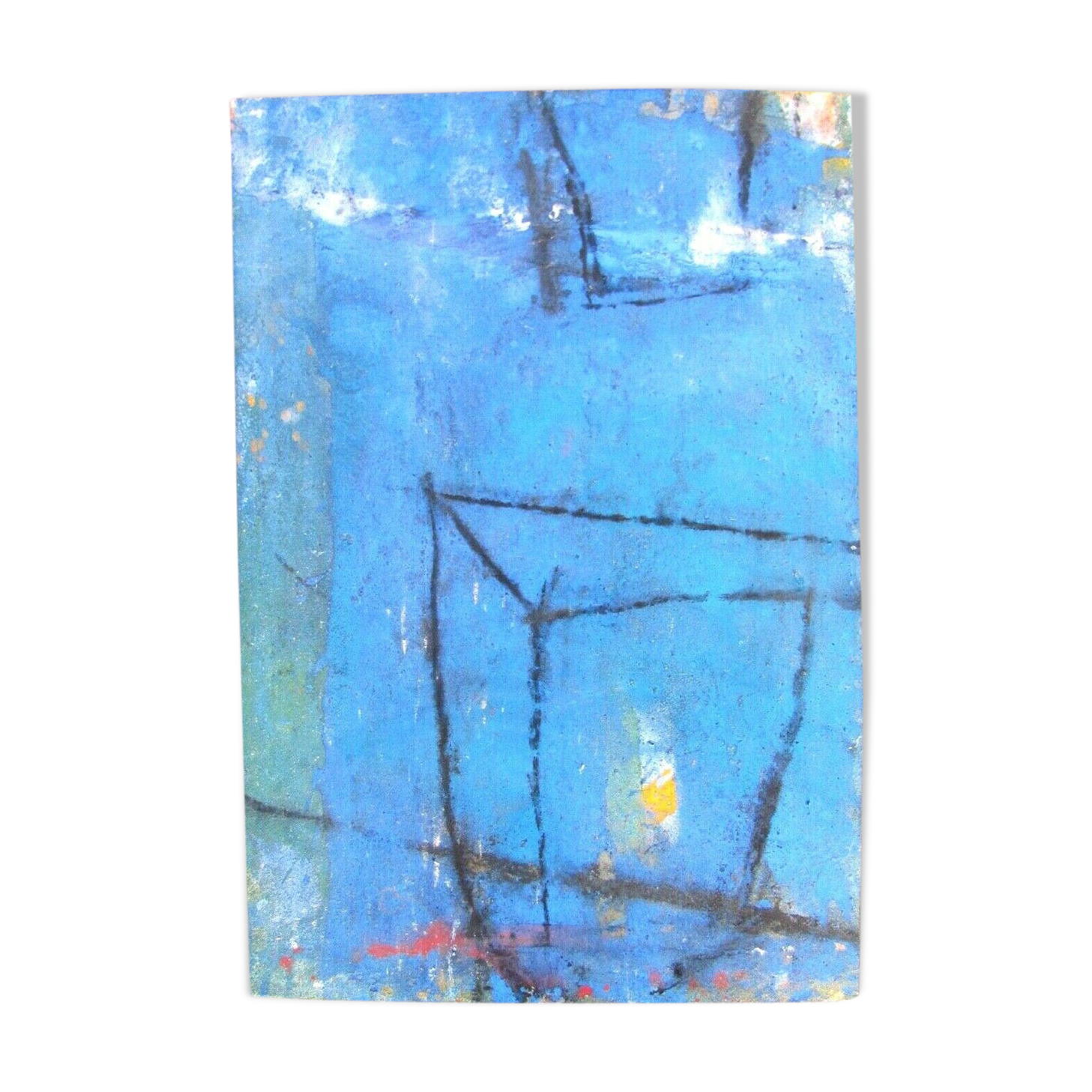 Contemporary art painting, study on a blue background