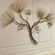 Large brass wall clock with needles in mid-century modern style, brutalist style, Curtis Jeré.
