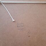 Mid century circular white mirror