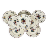 Lot de 8 assiettes plates "Agreste" Sarreguemines, XXe s.