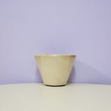Vintage beige ceramic flower pot