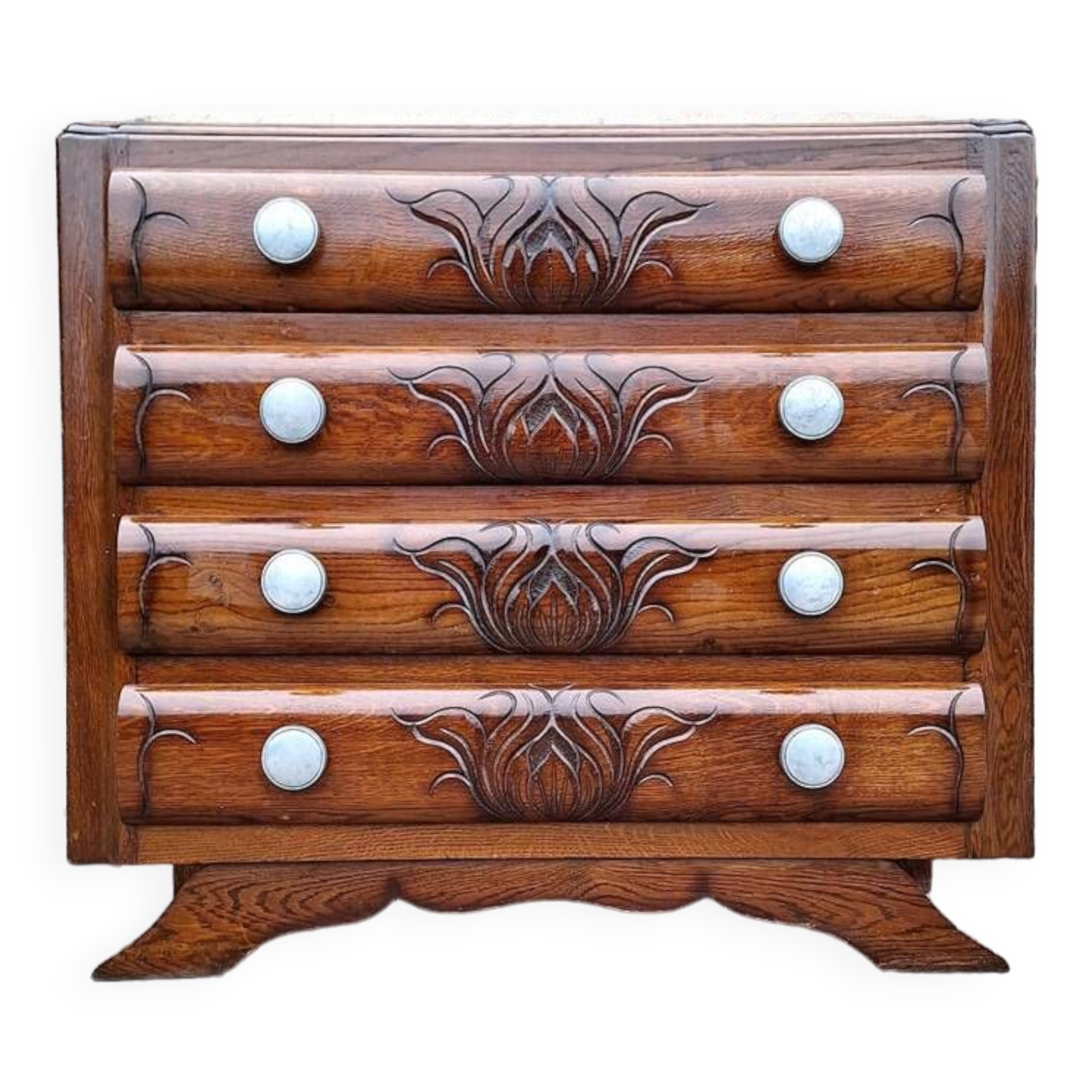 Art deco chest of drawers marble top, vintage old furniture