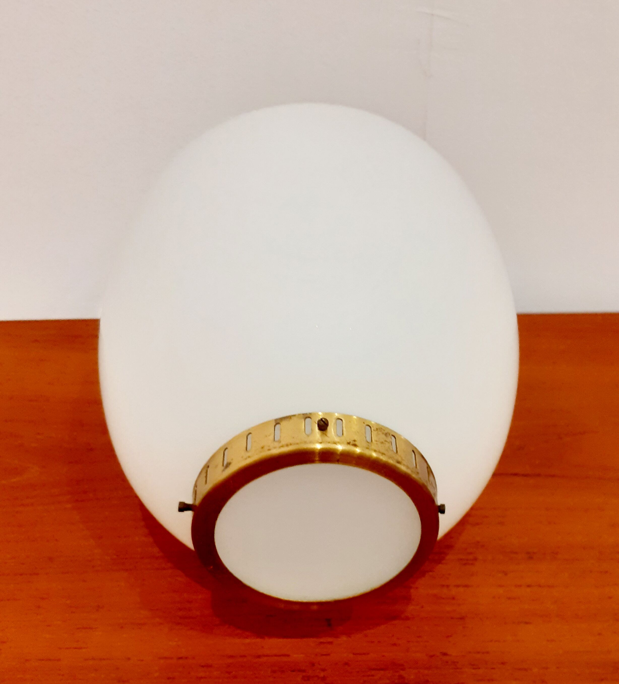 Hanging lamp opaline Bent Karbly, edition Lyta