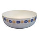 St amand beige earthenware salad bowl, yellow ocher and indigo blue frieze