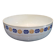 St amand beige earthenware salad bowl, yellow ocher and indigo blue frieze