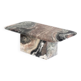 Vintage veined marble coffee table. Fully restored. Italy, 1910s.