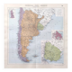 Old map South America Argentina Chile Uruguay 43x43cm from 1950
