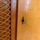 Wood cabinet and rattan 60s