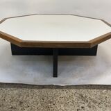 Vintage coffee table wenge hexagon 1960