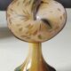 Murano glass soliflore vase Volubilis. Floral shape/Corolla. Polychrome speckles. Gold glitter inclusions. Height 21 cm