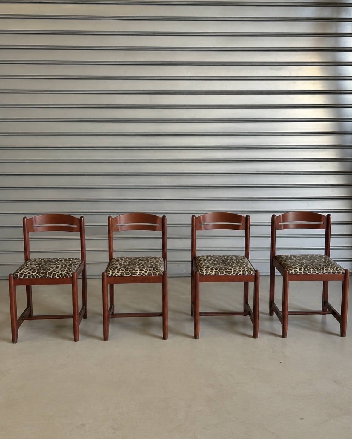 Set of 4 vintage hand-woven chairs