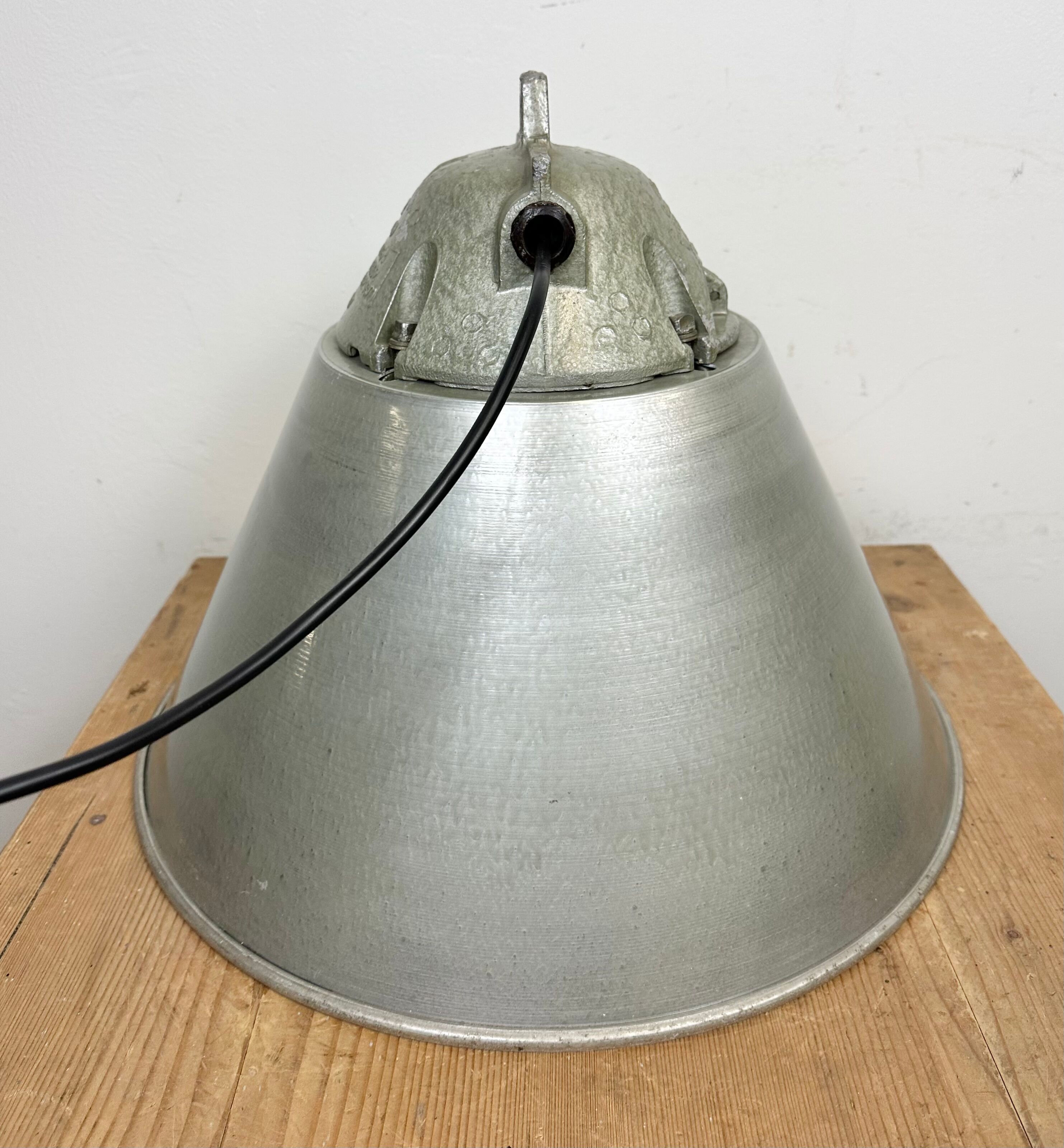 Grey Industrial Explosion Proof Lamp with Aluminium Shade from Zaos, 1970s