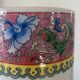 Vase enamelled ceramic roll china decorations of flowers birds Signed