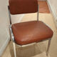 Set of 4 chairs chrome and skaï brown 70s