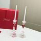 Baccarat Harcourt Candlesticks, Red Knob – Pair, 22 cm
