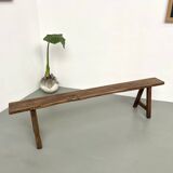 Antique bench in solid walnut