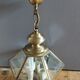 Lanterne suspendue 6 faces verre biseauté et laiton