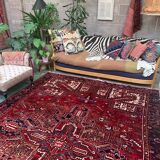 Antique Heriz Rug 335x235 cm Wool Oriental Hand Made Carpet Red, Brown, Blue