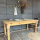 Raw wood dining table
