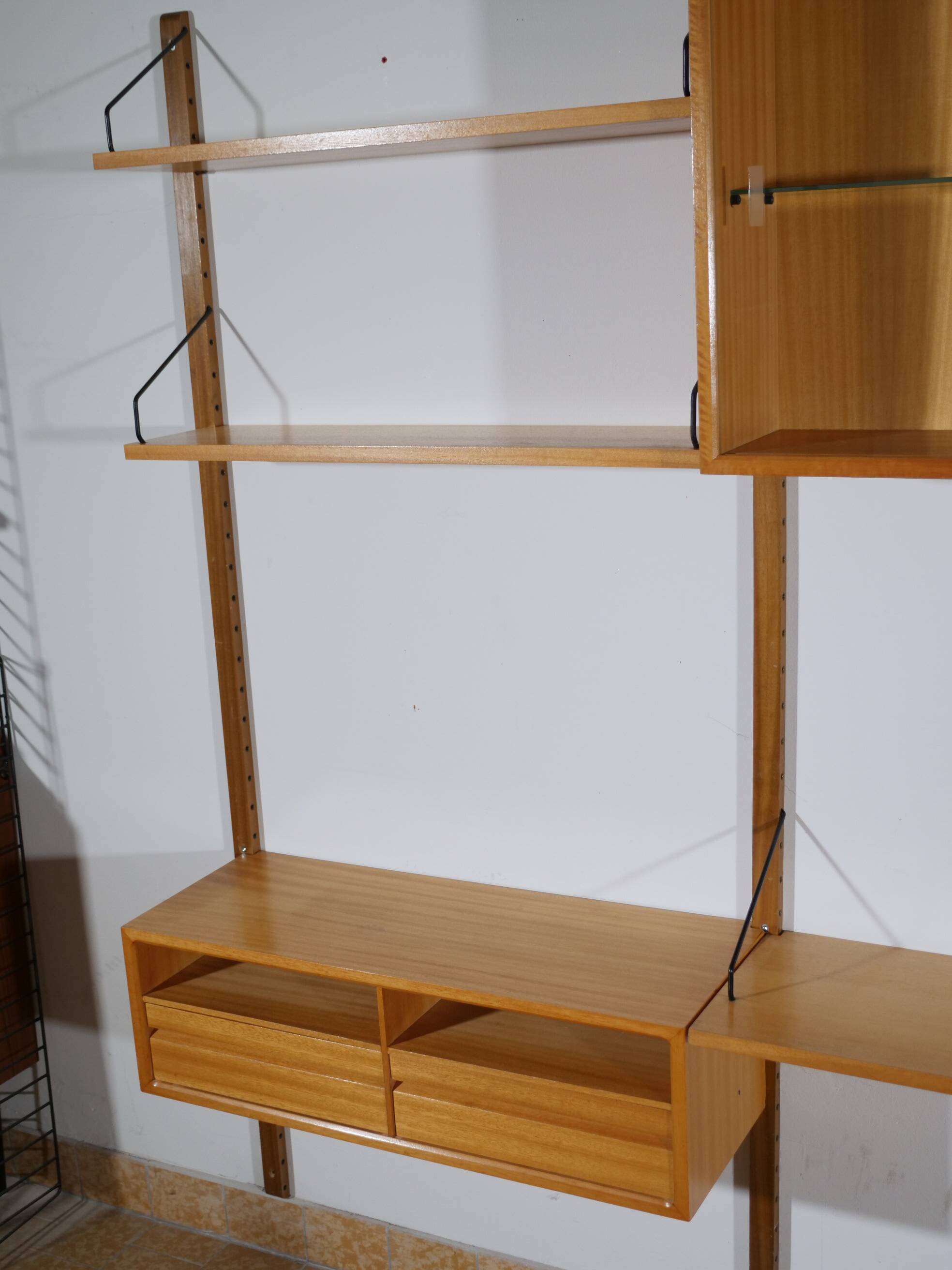 Poul cadovius modular shelving wall system royal, oak, danish design,1960s