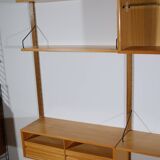 Poul cadovius modular shelving wall system royal, oak, danish design,1960s