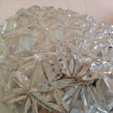 Vintage structured glass round ceiling lamp 60s-70s