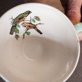 Vintage cup interior pattern birds