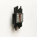 Vintage Italian brutalist wall light in wrought iron by Albano Poli for Poliarte, set of 2.