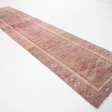 3x13 Rug For Entrway Pale Red Vintage Turkish Runner Rug, 84x394Cm