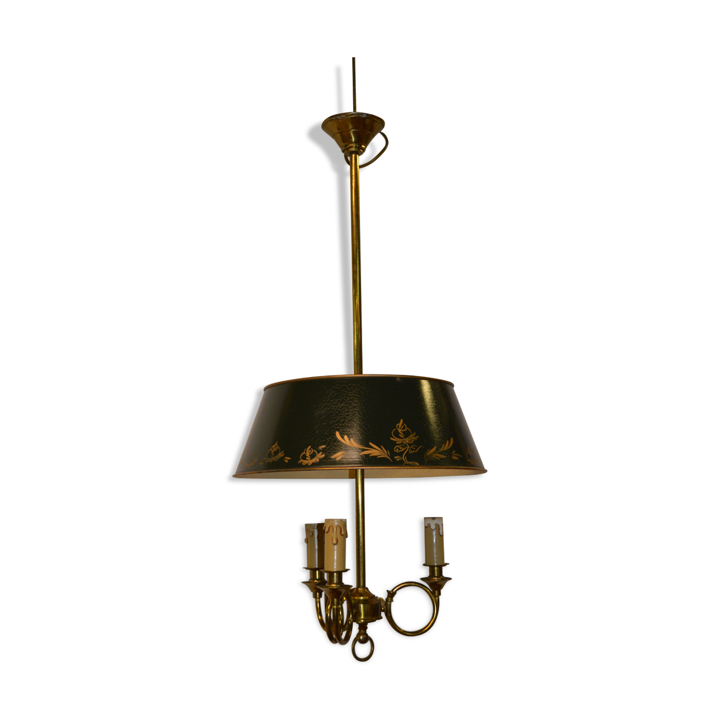 Lustre bouillotte en fer et laiton