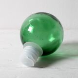 Emerald Green Glass Decanter / Genie Bottle with Stopper / Empoli / 1960s